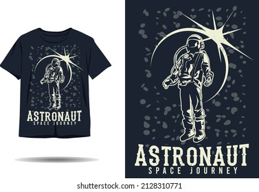 Astronaut space journey silhouette t shirt design