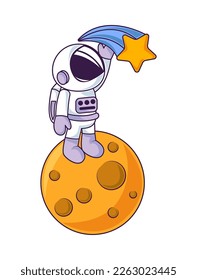 astronaut space moon icon isolated