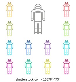 Astronaut, space multi color icon. Simple thin line, outline vector of space icons for ui and ux, website or mobile application