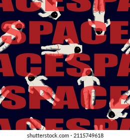 astronaut in space pattern lettering