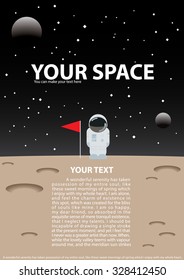 astronaut space planet layout text poster