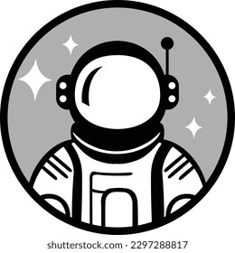 Astronaut auf Rundzeichen
