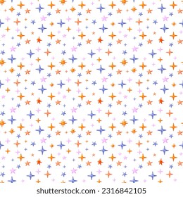 Astronaut and space seamless pattern with space elements. Seamless pattern for design, posters, backgrounds astronaut and space. Planet, comet, galaxy, alienships