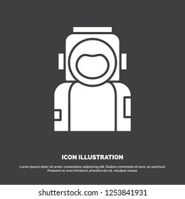 astronaut, space, spaceman, helmet, suit Icon. glyph vector symbol for UI and UX, website or mobile application