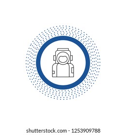 astronaut, space, spaceman, helmet, suit Line Icon. Vector isolated illustration