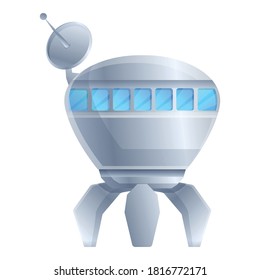 Astronaut space station icon. Cartoon of astronaut space station vector icon for web design isolated on white background