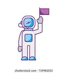 astronaut in space suit character profession mission