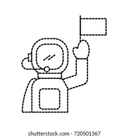 astronaut in space suit character profession mission
