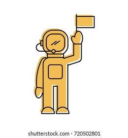 astronaut in space suit character profession mission