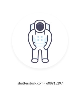 Astronaut, space suit icon in flat style, vector illustration