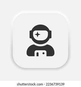 Astronaut in space suit icon vector. Astronaut symbol in neumorphism style. Vector EPS 10