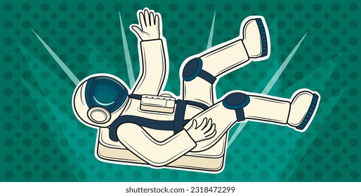 Astronaut in space suit on green background