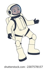 Astronaut in space suit on white background