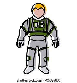 astronaut space suit people science astronomy on white background