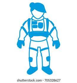 astronaut space suit people science astronomy on white background