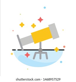 Astronaut, Space, Telescope Abstract Flat Color Icon Template. Vector Icon Template background