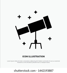 Astronaut, Space, Telescope solid Glyph Icon vector