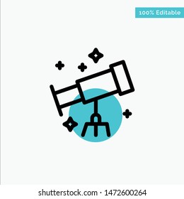 Astronaut, Space, Telescope turquoise highlight circle point Vector icon