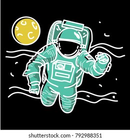 Astronaut in space t-shirt design