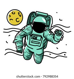 Astronaut in space t-shirt design