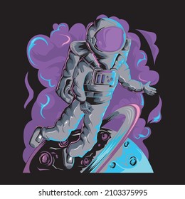 Astronaut with space tshirt illustration