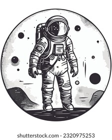astronaut in space universe isolated icon