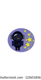 Astronaut in Space Vector Abstract Illustration