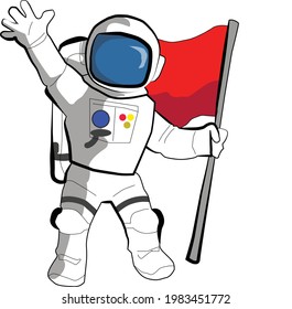 astronaut in space vector clean design