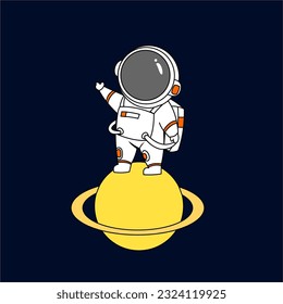 astronaut in space vector design template and illustration