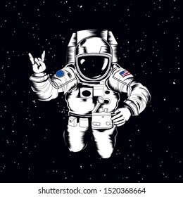 Astronaut in  space, vector illustration.