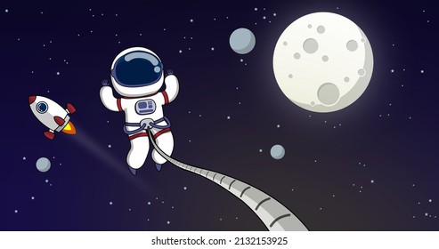 Astronaut in space Vector Illustration