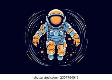 Astronaut in space. Vector illustration.