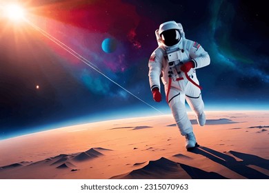 Astronaut in space. Vector illustration of an astronaut.