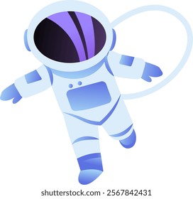 Astronaut In Space Vector Illustration