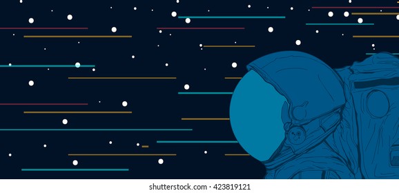 Astronaut in space. Vector illustration.