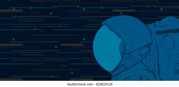 Astronaut in space. Vector illustration.