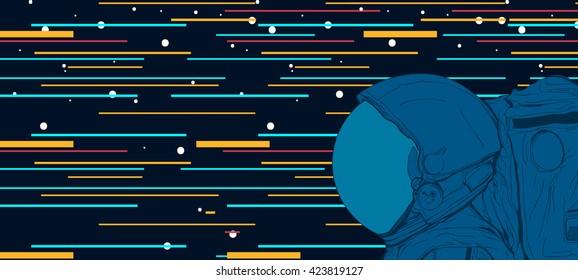 Astronaut in space. Vector illustration.