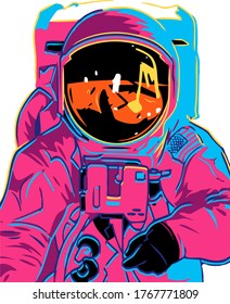 astronauta, vector espacial para camisetas, mochilas, tazas, gorras, papel tapiz, etc.