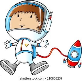 Astronautenweltraumwanderung, Vektorgrafik