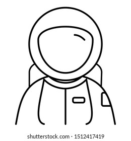 Astronaut spaceman avatar with spacesuit vector illustration icon in black and white. Icon for websites or mobile applications.