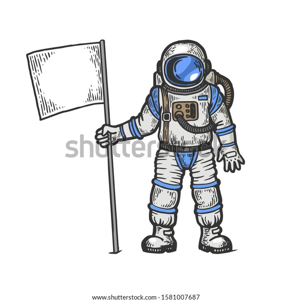 「Astronaut Spaceman Flag Sketch Engraving Vector」のベクター画像素材(ロイヤリティフリー ...