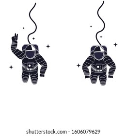 Astronaut. Spaceman in space, vector illustration