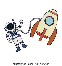 Astronaut Spaceship Cartoon Stock Vector (Royalty Free) 1357029134 ...