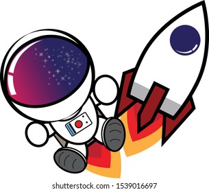 astronaut, spaceship or outer space