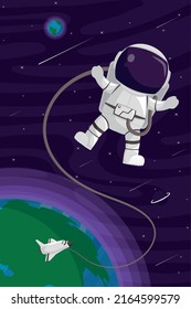 astronaut with spaceship space outer