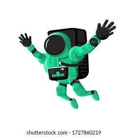 Astronaut in spacesuit, Concept spaceman character with planet and science, Vector illustration