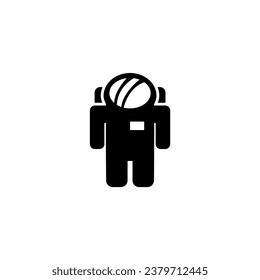 Astronaut Spacesuit, Cosmonaut, Spaceman. Flat Vector Icon illustration. Simple black symbol on white background. Astronaut, Cosmonaut, Spaceman sign design template for web and mobile UI element