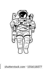 The astronaut in a spacesuit. Deep space. Vector spaceman.