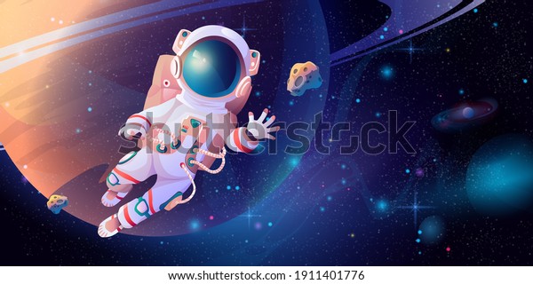 Astronaute En Combinaison Spatiale Avec Casque Image Vectorielle De Stock Libre De Droits