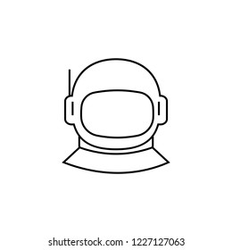 Astronaut Spacesuit with Helmet outline icon. linear style sign for mobile concept and web design. Spaceman portrait simple line vector icon. Symbol, logo illustration.